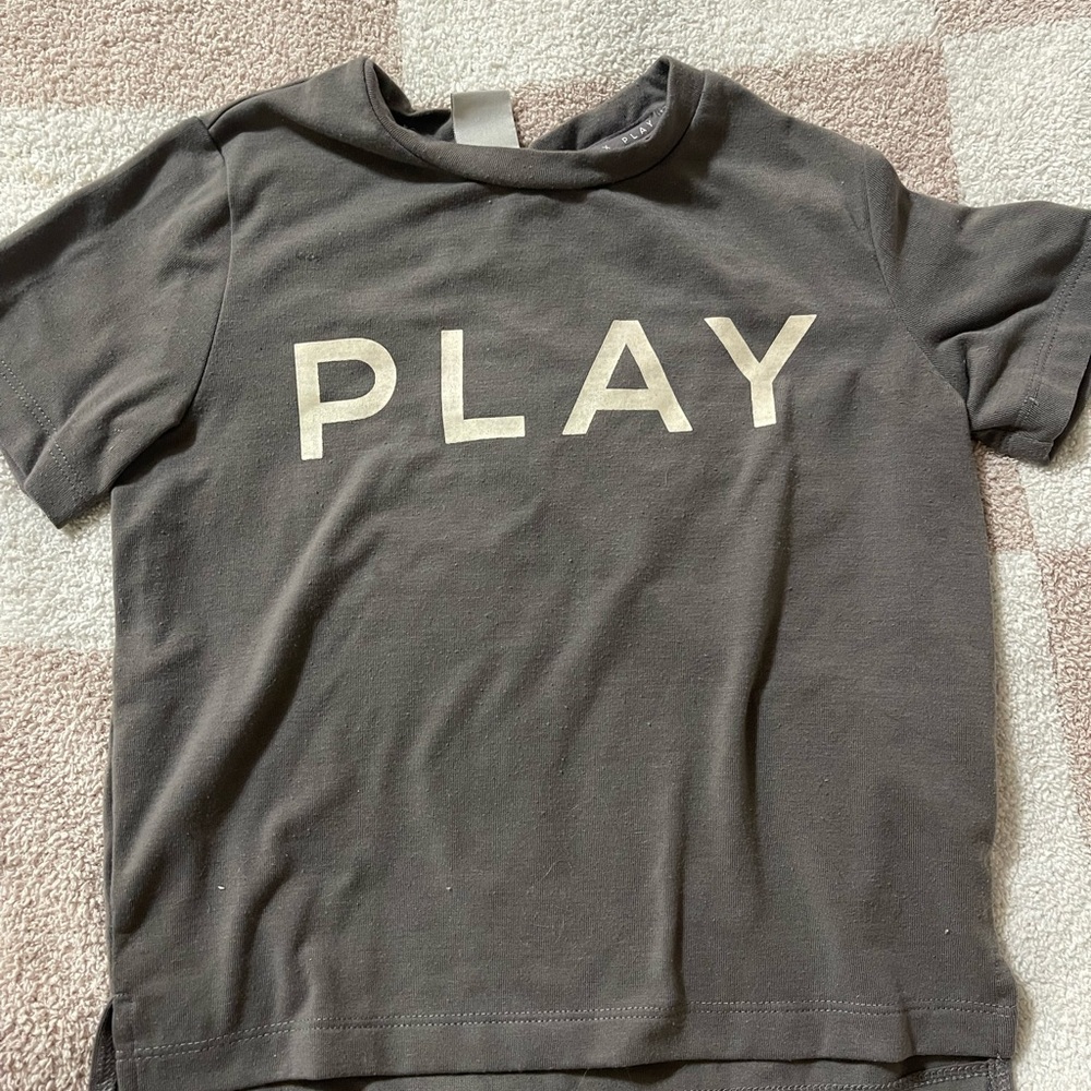 Kids Charcoal 'PLAY' Long Sleeve Tee